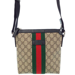 GUCCI Sherry Line GG Supreme Flat Messenger Bag Shoulder